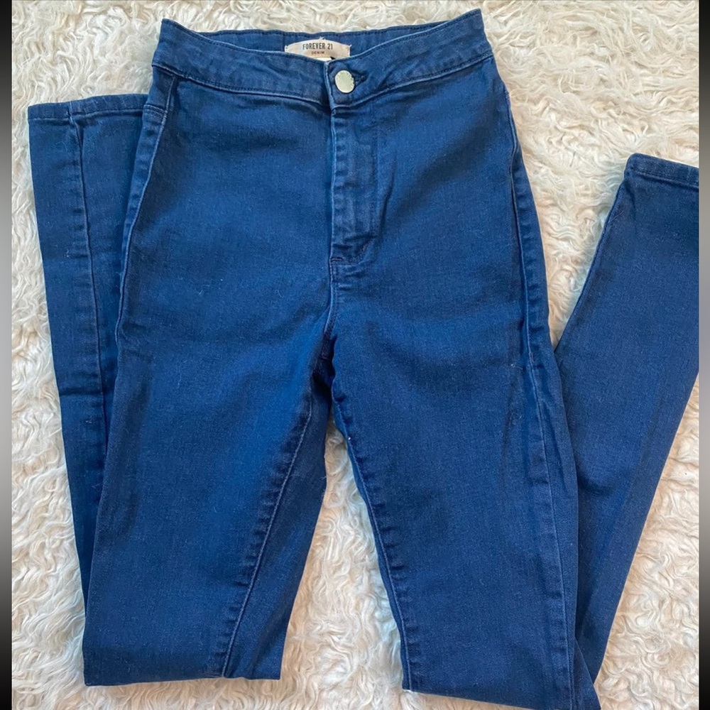 High waisted stretchy skinny jeans